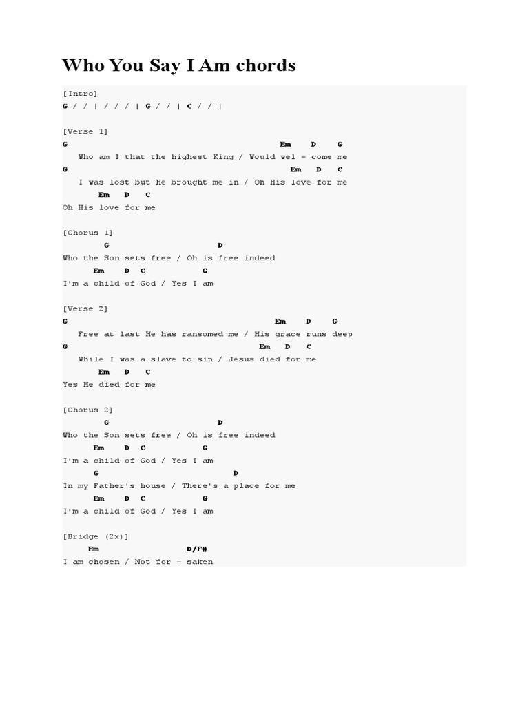 Who You Say I Am Lyrics Spanish