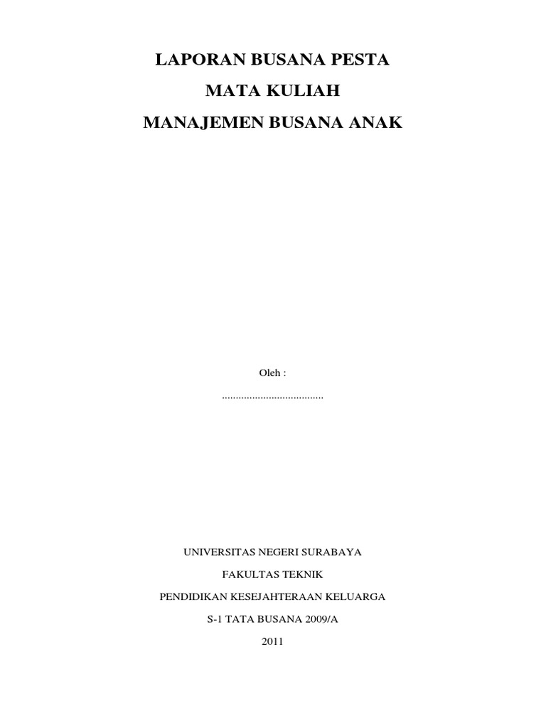 Laporan Busana Pesta