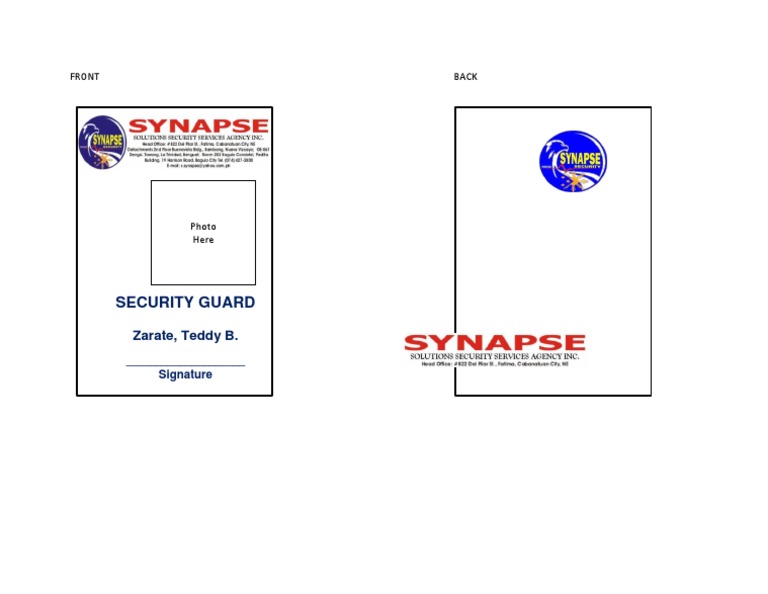 Security Guard Signature Document | PDF | Authentication