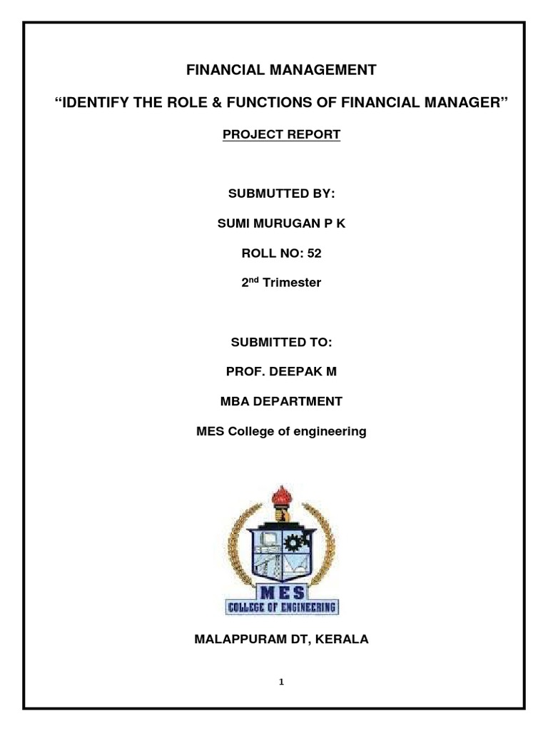 Role & Functions Of Financial Manager | Pdf | Credit | Finance & Money  Management