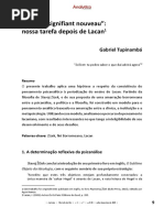 Vers Un Signifiant Nouveau - Nossa Tarefa Depois de Lacan