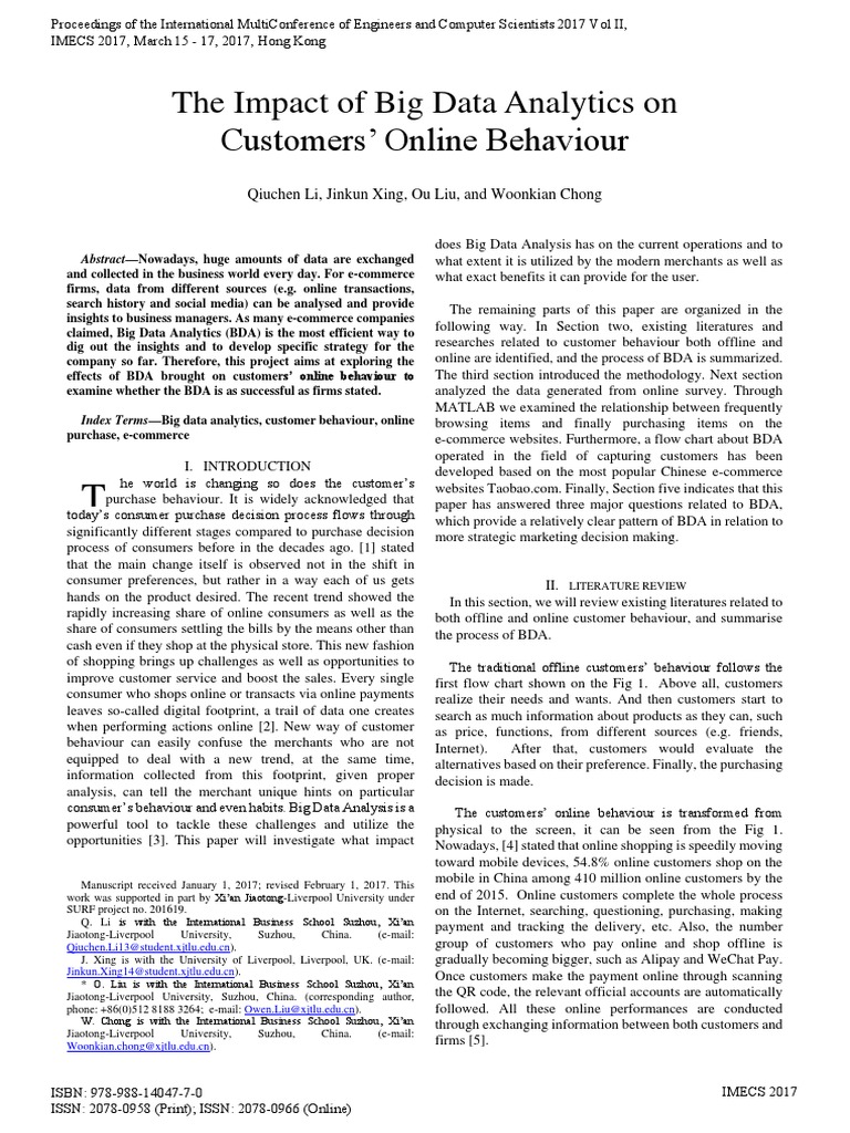 Impact of Big Data on Online Shopping | PDF | Analytics | Behavior