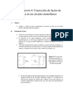 Informe Previo 4: Corrección de Factor de Potencia en Un Circuito Monofásico