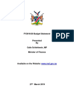 2019 Final Budget Statement, Republic of Namibia