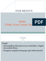 Web Design: HTML (Table, Form, Frame, Hyperlink)