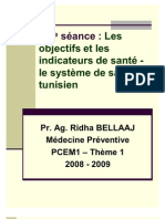 3éme Séance Les Objectifs Et Les Indicateurs de Santé - Le Système de Santé Tunisien