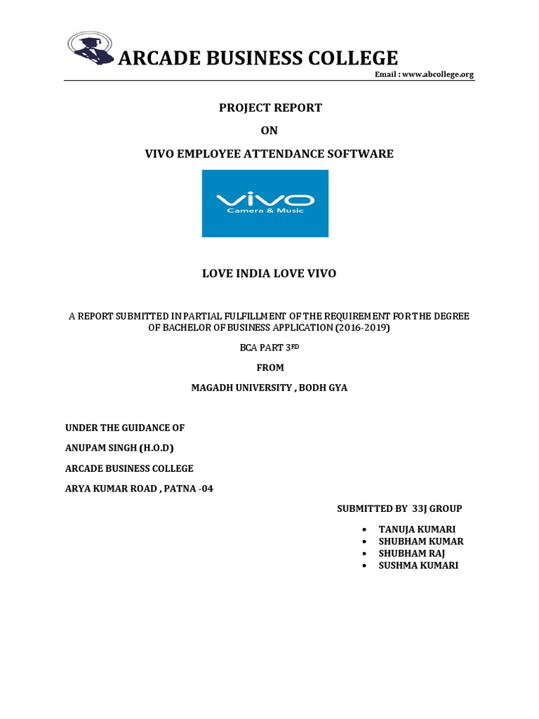 Vivo Attendance Software Report | PDF