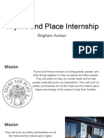 Thyme and Place Internship