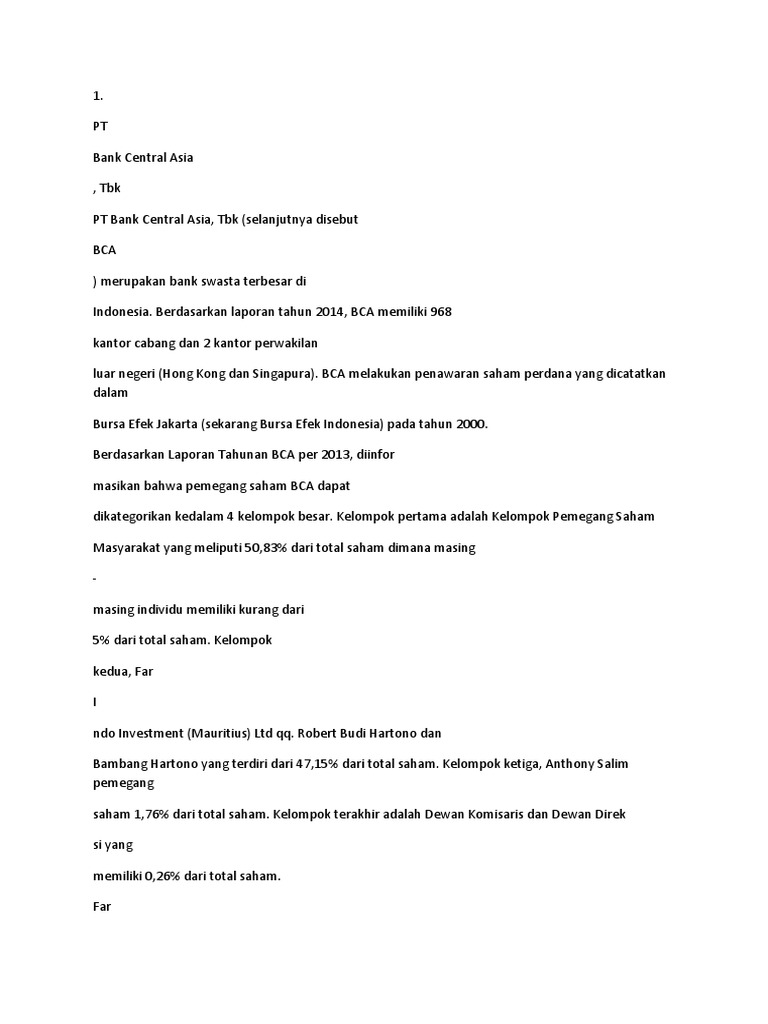 Pemilik Saham Bca Terbesar Wsfajk0mjrsimm Baru Tempat Pinjam Uang