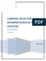 Cardinal Rules For Interpretation of Tax Statutes: BA.L.L.B (H) (SF)