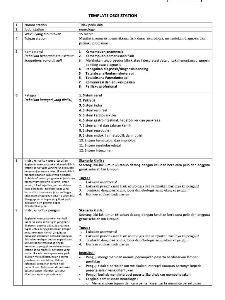OSCE Station Template Guide | PDF | Computers | Technology & Engineering