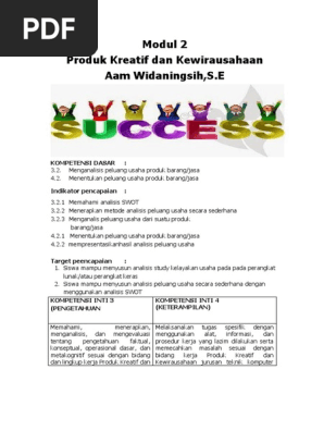 Modul Produk Kreatif Dan Kewirausahaan Pdf