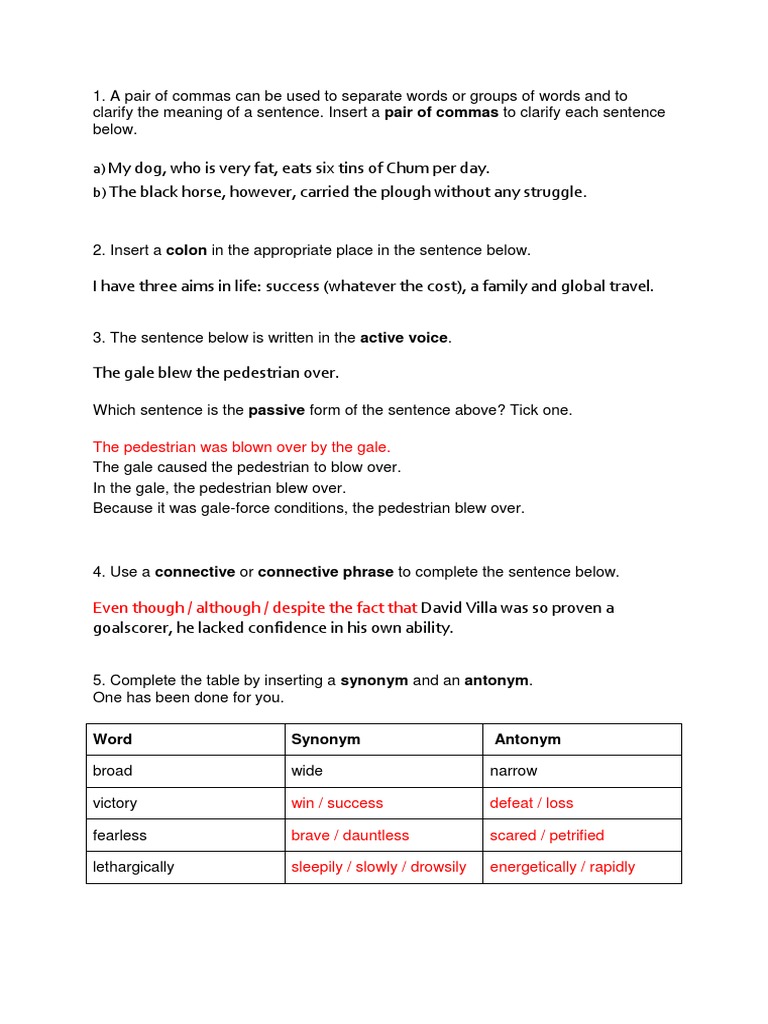 GPS Practice Questions Answers Adverb Noun
