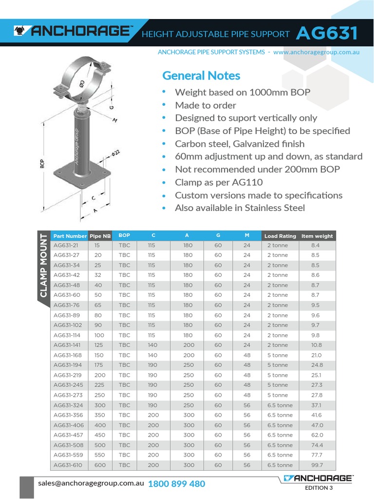 Adjustable Pipe Support PDF Nature