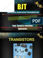 Bipolar Junction Transistor: Engr. Sarah B. Tolentino Instructor