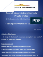 Technician Training Needs Analysis at Renault Nissan Automotive India