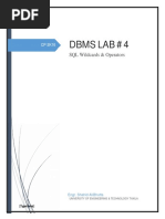 DBMS Lab # 4 Wildcards