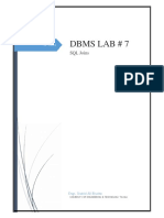 DBMS Lab # 7