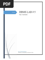 DBMS Lab # 5 SQL Constraints