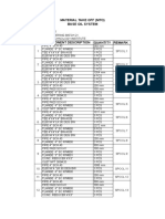 Material Take Off (Mto) Base Oil System