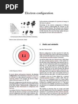 Electron Configuration Electron Configuration Atomic Orbital