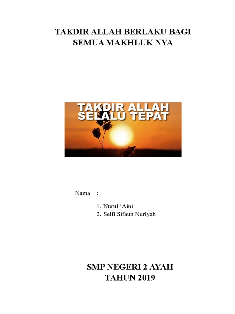 Paling Laju Contoh Takdir Mubram Dan Penjelasannya