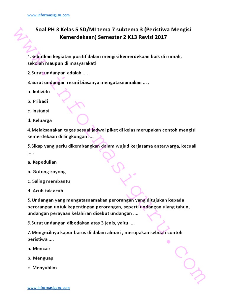 Uas 2btq Kelas 5