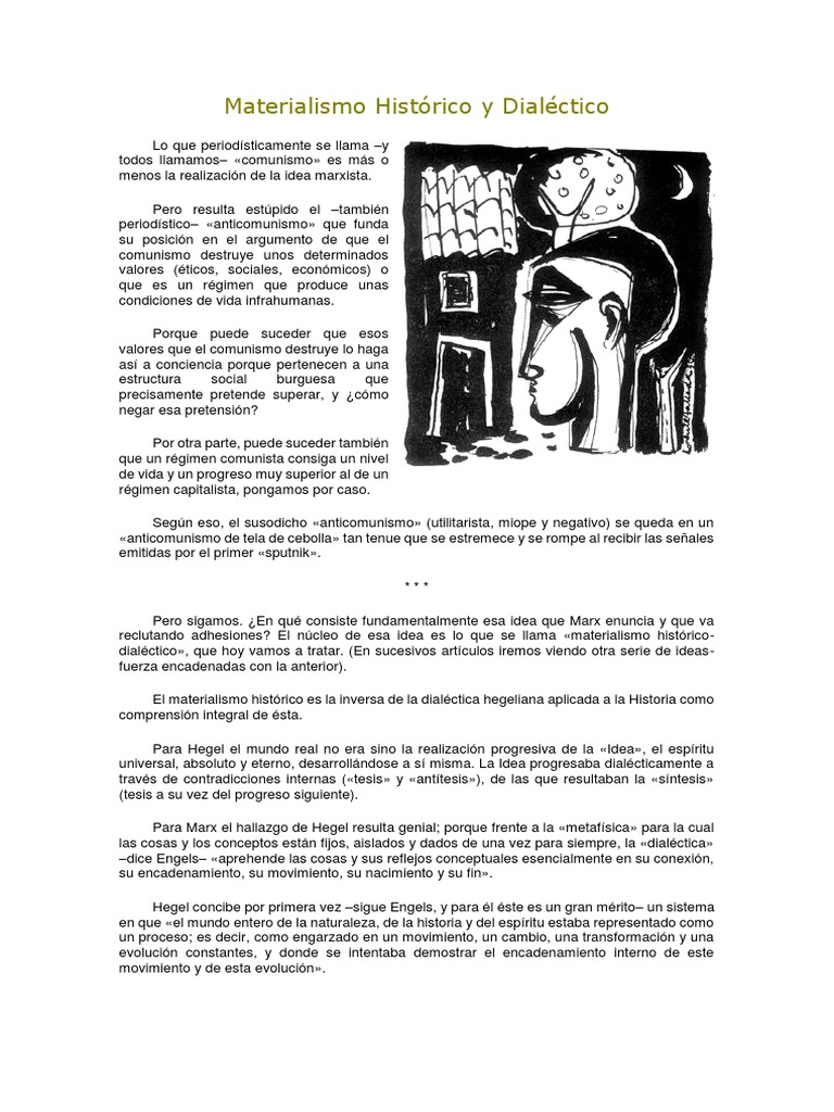 Materialismo Histórico Y Dialéctico Pdf Dialéctico Marxismo