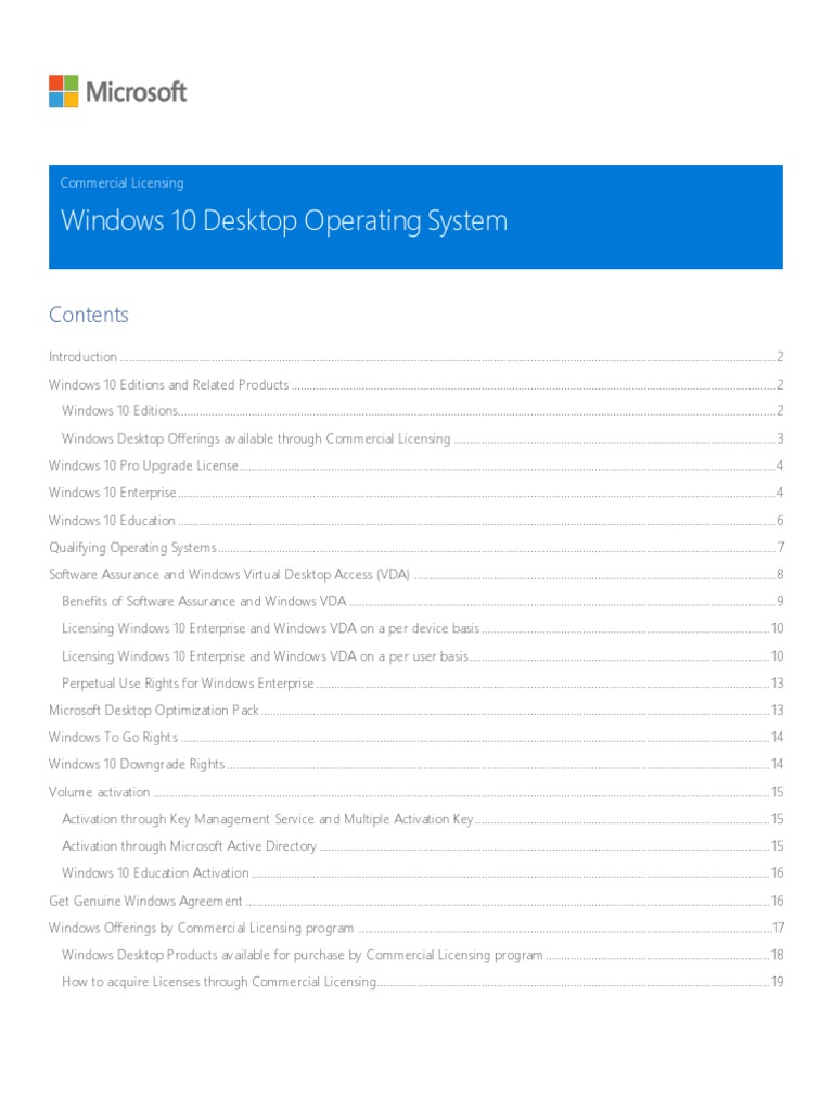 Windows 10 Volume Licensing Guide  Windows 10  Microsoft Windows