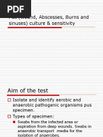 SOP for Pus Sample Collection and Analysis | PDF | Wound | Streptococcus