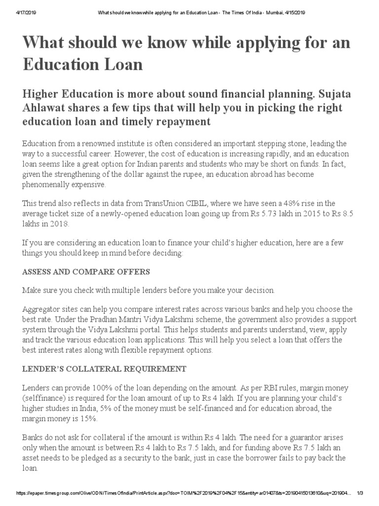 Essential Tips for Education Loans | PDF | Student Loan | Loans