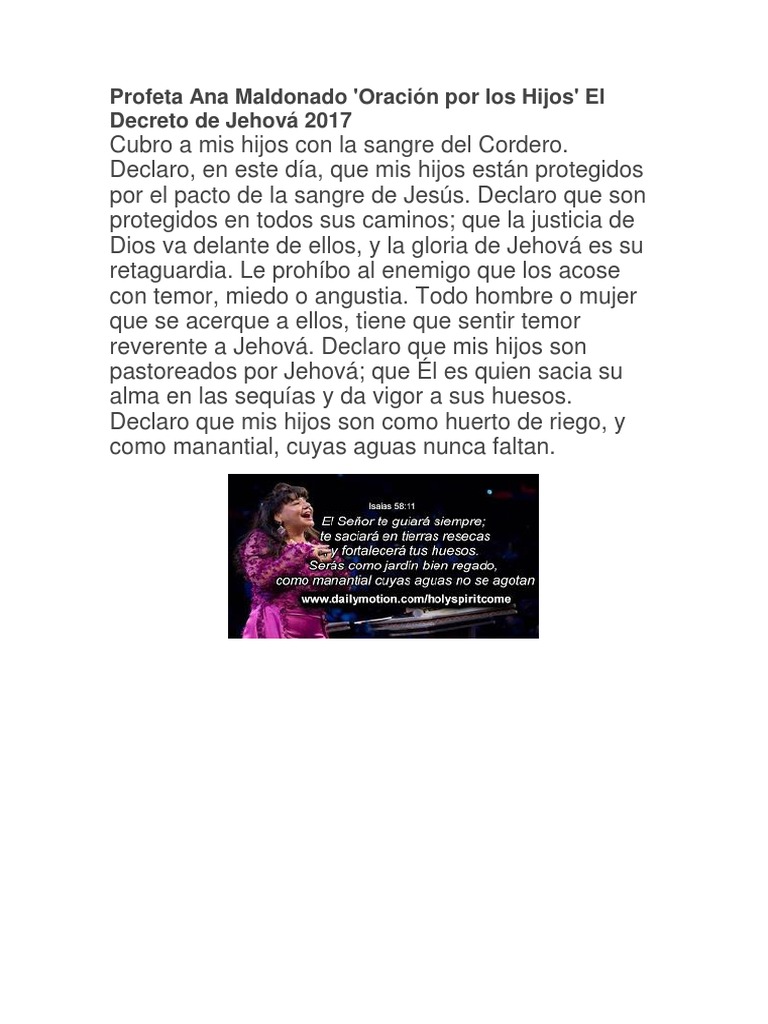 Oración de Protección para los Hijos | PDF | Religión y espiritualidad
