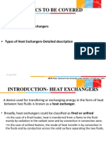 Topics To Be Covered: - Introduction-Heat Exchangers