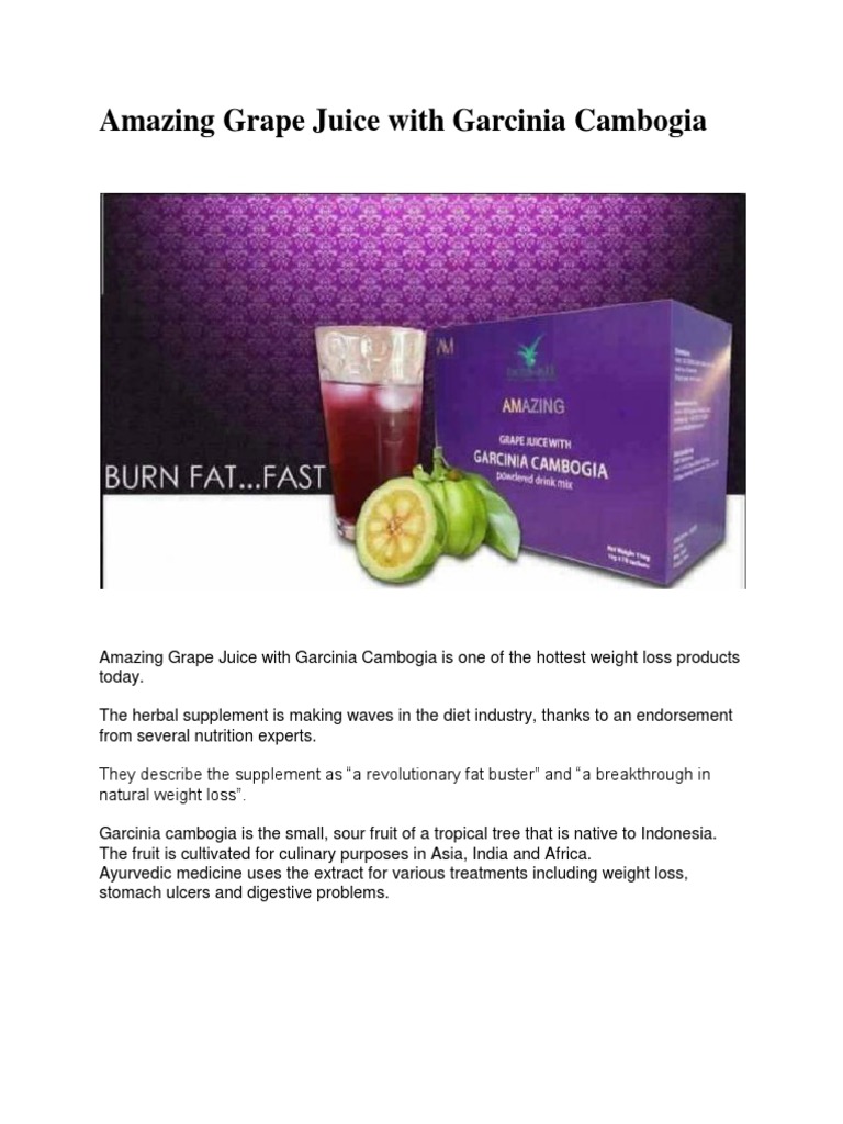 Amazing Grape Juice With Garcinia PDF Weight Loss Serotonin