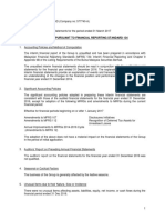A. Explanatory Notes Pursuant To Financial Reporting Standard 134
