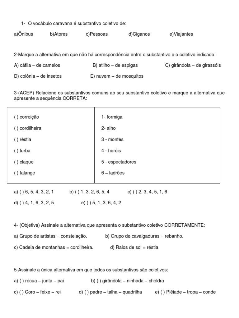 Coletivo de Caravana e Substantivos Coletivos | PDF | Ambiente natural ...