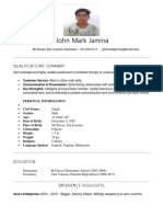 John Mark Jamina: Qualifications Summary