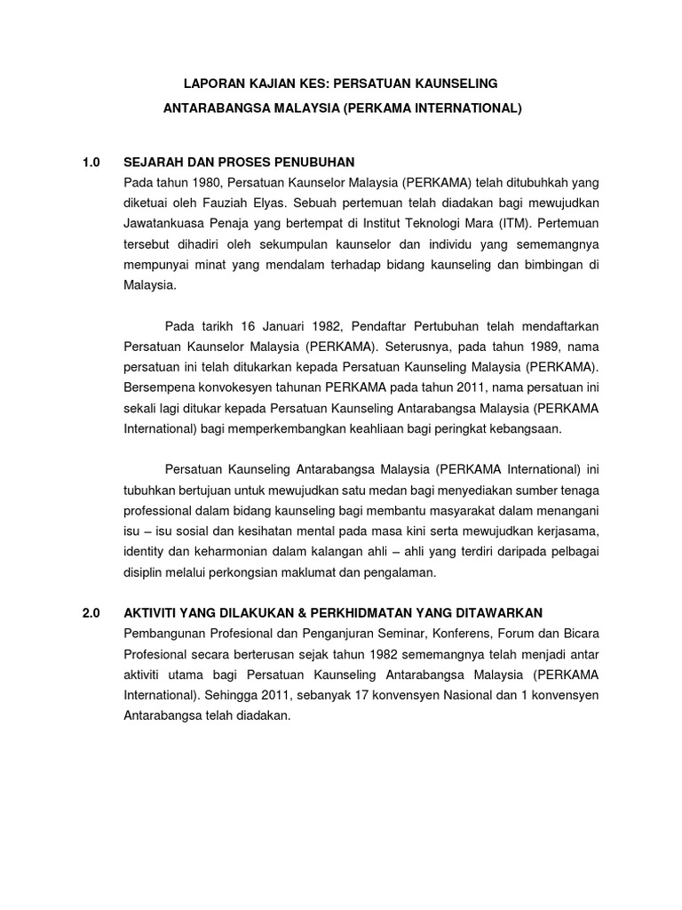 Laporan Kajian Kes Perkama International Docx