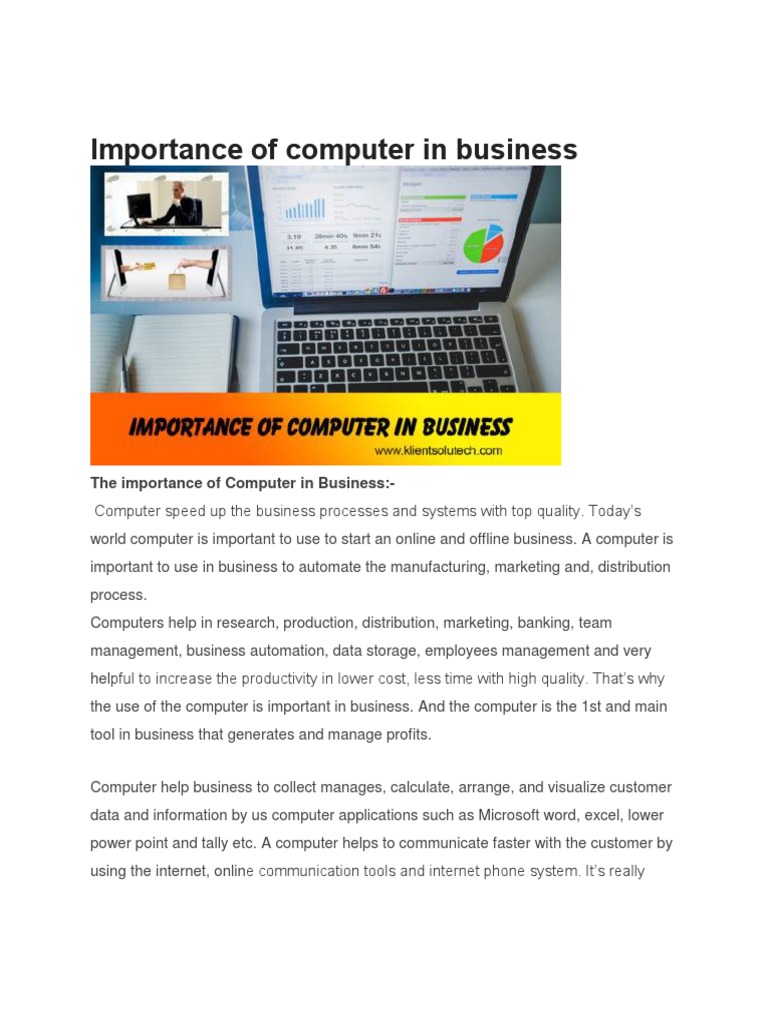 Importance of Computer in Business. | Download Free PDF | Internet ...