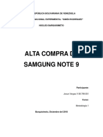 Alta Compra de Samgung Note 9