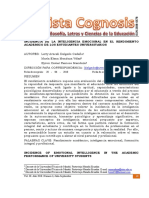 NCIDENCIA DE LA INTELIGENCIA EMOCIONAL EN EL RENDIMIENTO ACADEMICO DE LOS ESTUDIANTES UNIVERSITARIOS