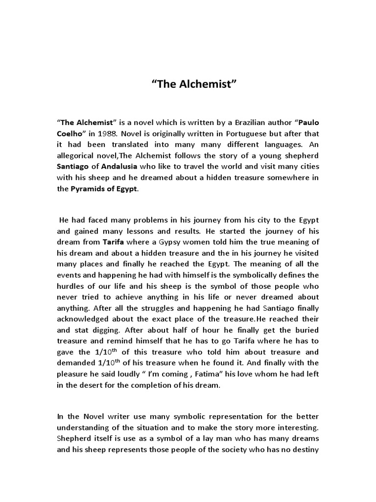 book review of alchemist in 100 words