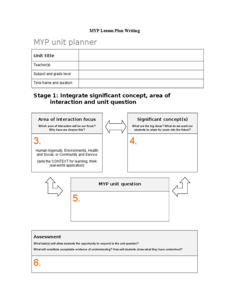 MYP Unit Planning Guide for Teachers | PDF | Educational Assessment ...