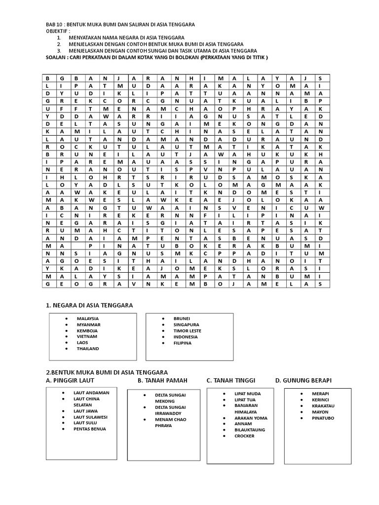 Bab 10 Bentuk Muka Bumi Dan Saliran Di Asia Tenggara Pdf