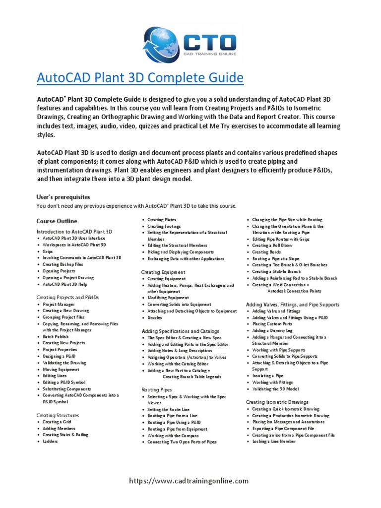 AutoCAD Plant 3D Complete Guide | PDF | 3 D Computer Graphics | 3 D Modeling