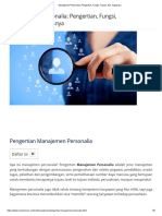 Manajemen Personalia - Pengertian, Fungsi, Tujuan, Dan Tugasnya PDF