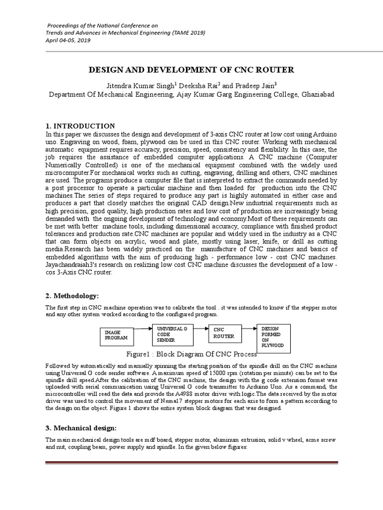 Low-Cost 3-Axis CNC Router Design | PDF | Numerical Control | Electric ...