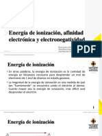 Energía de Ionización, Afinidad Electrónica y Electronegatividad