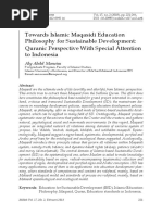 Towards Islamic Maqasidi Education Philosophy For Sustainable Development: Quranic Perspective With Special Attention To Indonesia