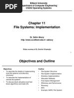 File Systems: Implementation: Bilkent University Department of Computer Engineering CS342 Operating Systems